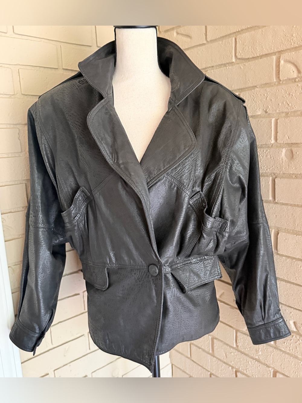 Vintage 80s Tarazzia Black Leather Jacket Women’s Large L Slouchy Rock N Roll